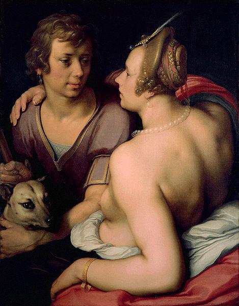 CORNELIS VAN HAARLEM Venus and Adonis as lovers oil painting picture